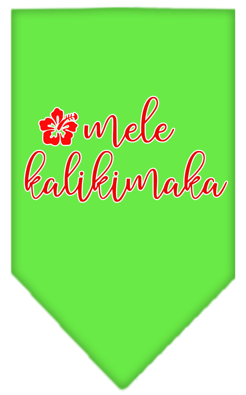 Mele Kalikimaka Screen Print Bandana Lime Green Small